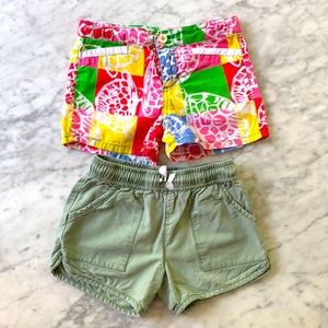 Two pairs of shorts.  Multi print Lilly Pulitzer